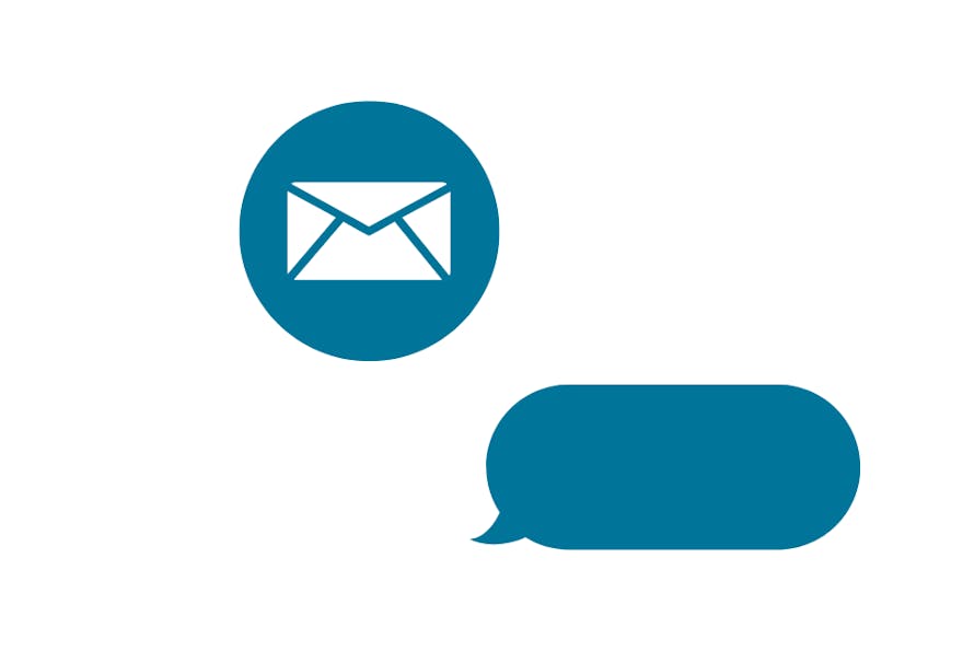 Illustrasjon av sms og e-post varsel